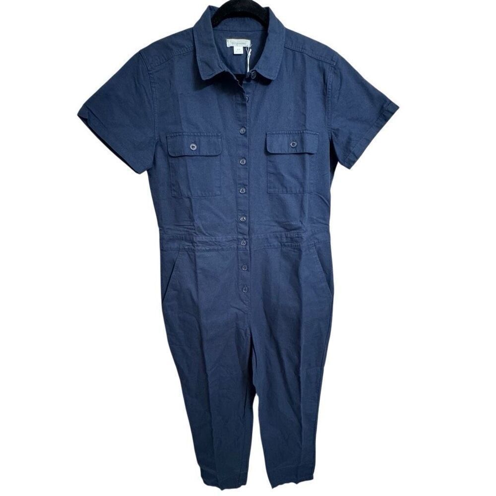 Outerknown S.E.A. Suit Utility Dark Navy Short Sleeve Jumpsuit Medium NWT